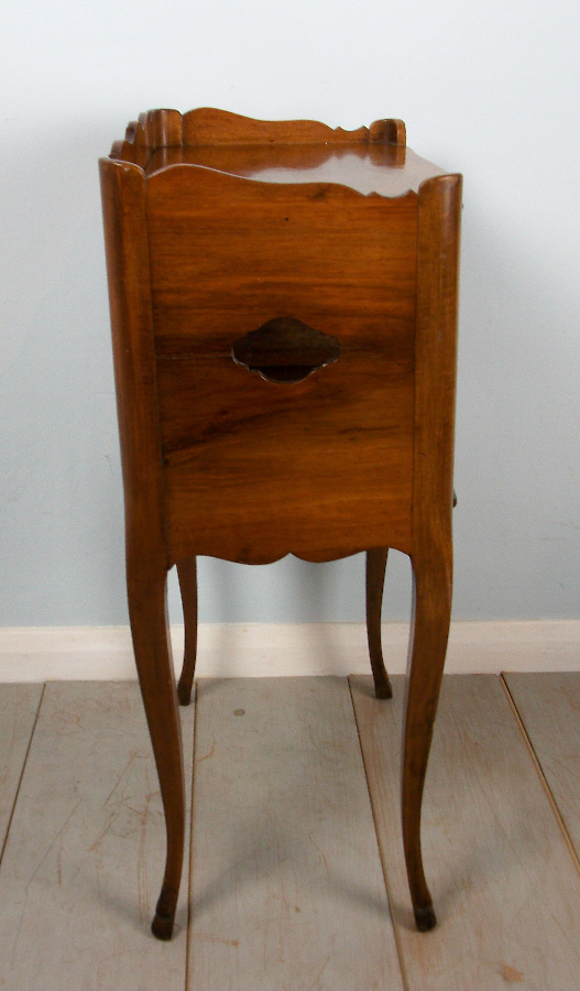 walnut open bedside cupboard